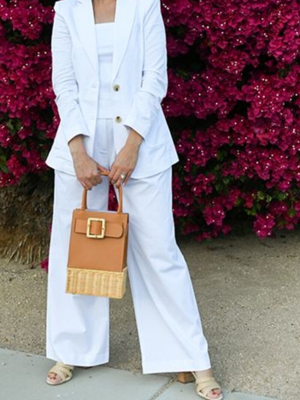 NewJ.McLaughlin Orange Avenue Wicker Straw Handbag Women’sSummer Structured Tote